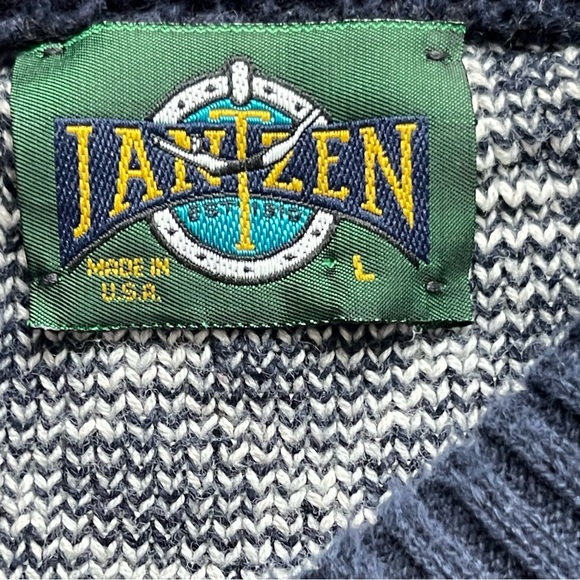 Vintage Jantzen Grandpa Geometric Knit Sweater Men’s Size L Cosby Knit 80s 90s - Picture 6 of 6